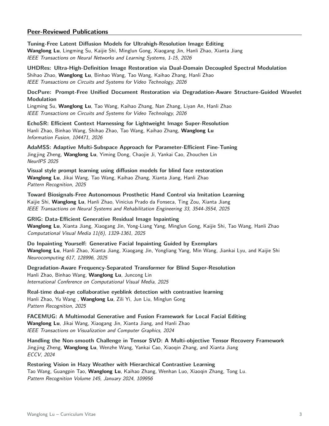 Full CV, page 3 of 5