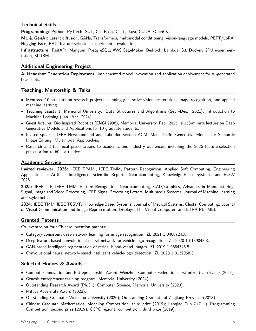 Full CV, page 5 of 5