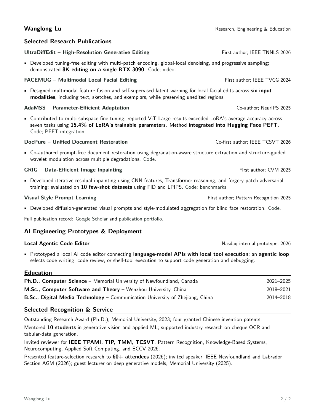 Industry Resume, page 2 of 2